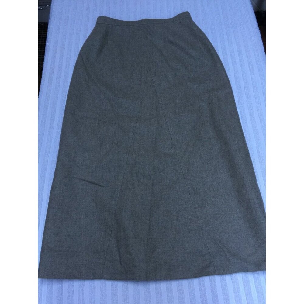 Vintage WaldMan Pencil Skirt de Luxe Womens Pure Wool Straight Midi Brown